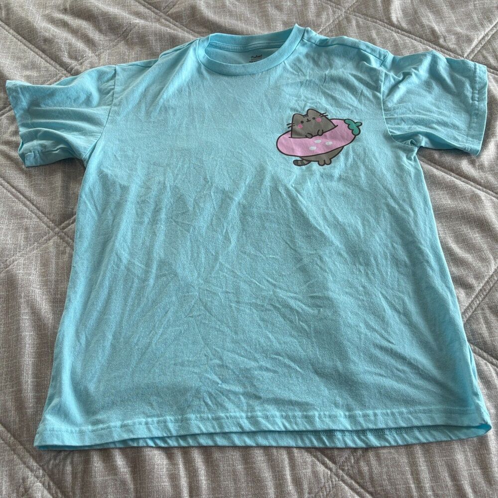 Pusheen Box Exclusive Vacay Playlist Blue Graphic T-Shirt XS CultureFly